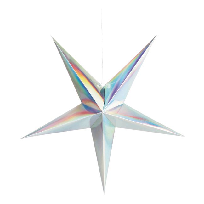 Estrella de papel holográfica | Plateado