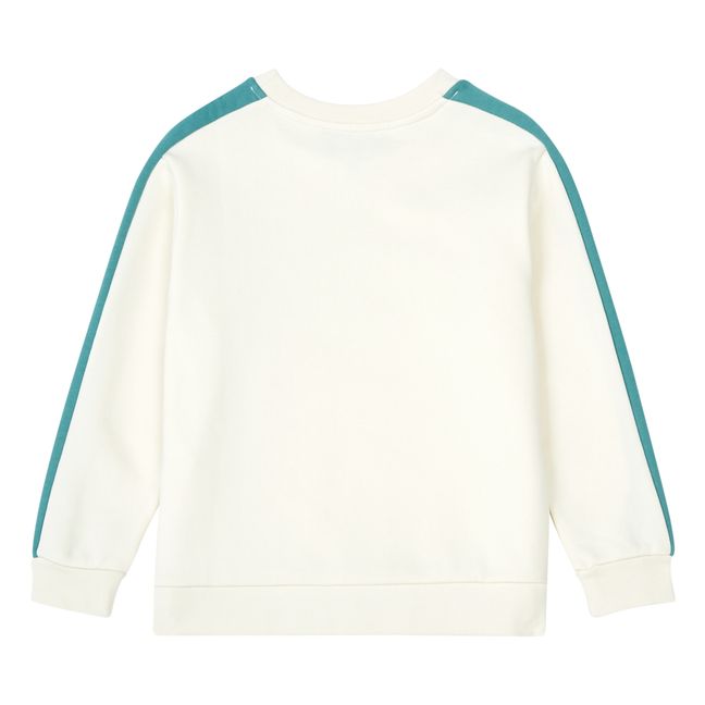 Sweatshirt Jani Bio-Baumwolle naturweiß | Grün