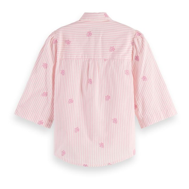 Striped Embroidered Shirt | Rosa