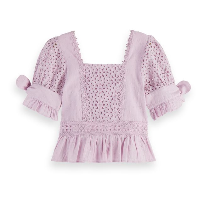 Broderie Anglaise Top | Purple