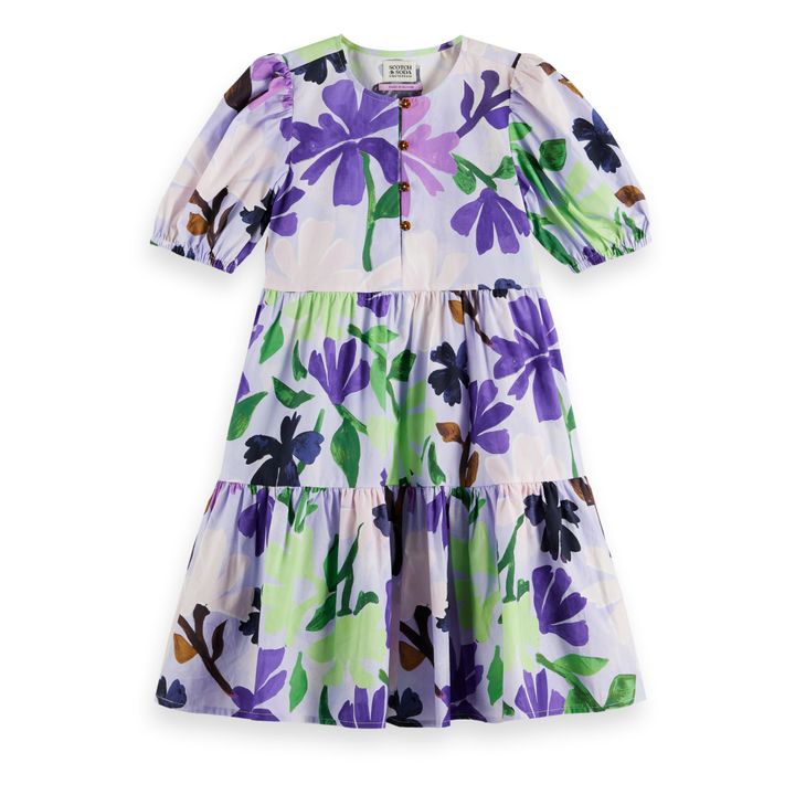 Flower Print Dress | Purple- Product image n°0