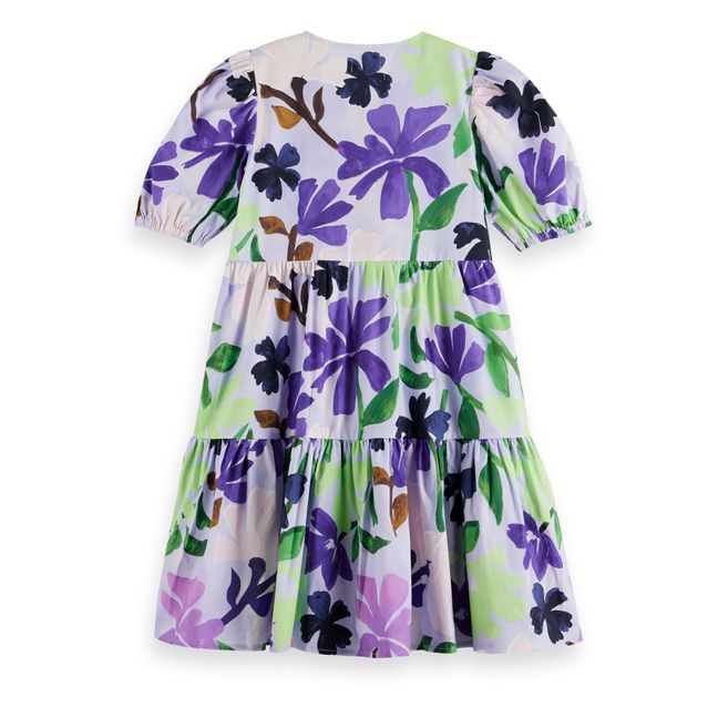 Kleid mit Blumenmuster | Violett