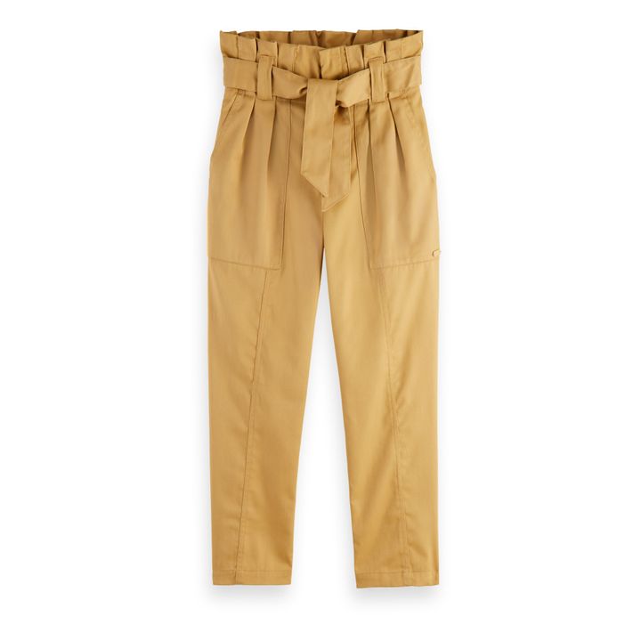 High-Waisted Paperbag Trousers | Camel- Immagine del prodotto n°0