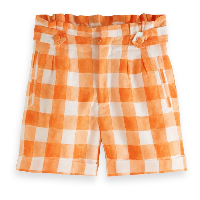 Checked Shorts | Orange