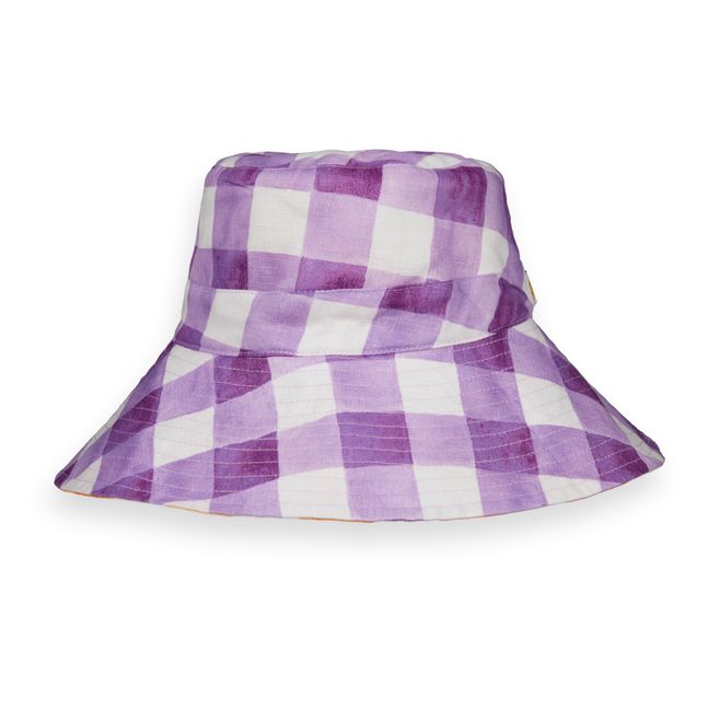 Reversible Checked Hat | Arancione