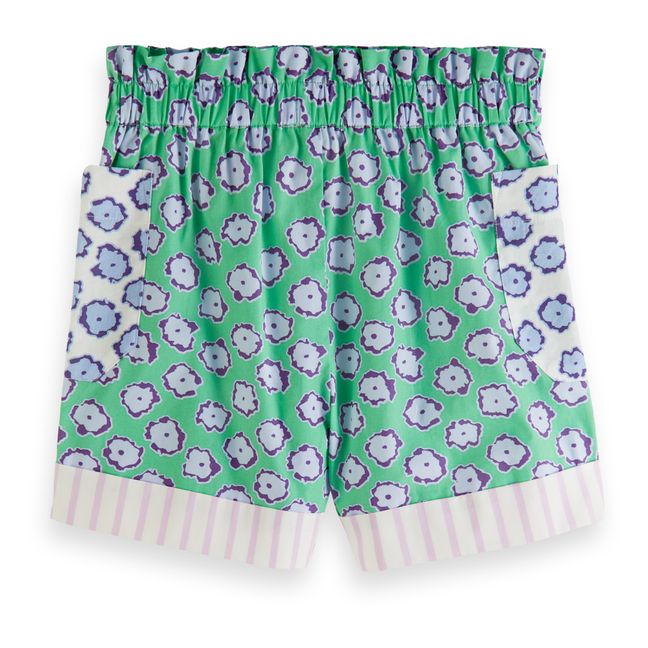 Pantalones cortos Patchwork | Verde agua