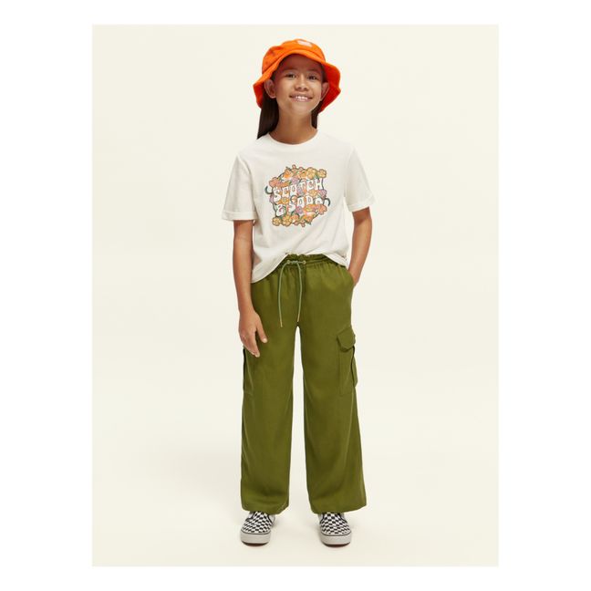 Floral Logo Artwork T-Shirt | Bianco
