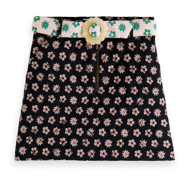 Flower Print Skirt | Negro