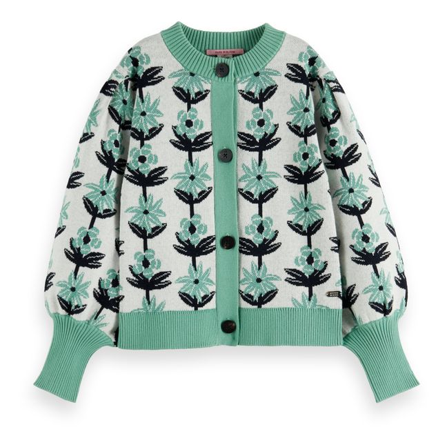Flower Cardigan | Verde Acqua