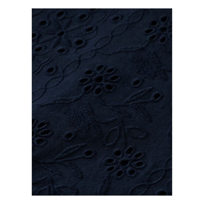 Broderie Anglaise Maxi Dress | Navy blue