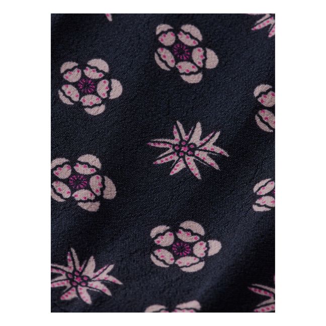 Flower Print Maxi Dress | Blu marino
