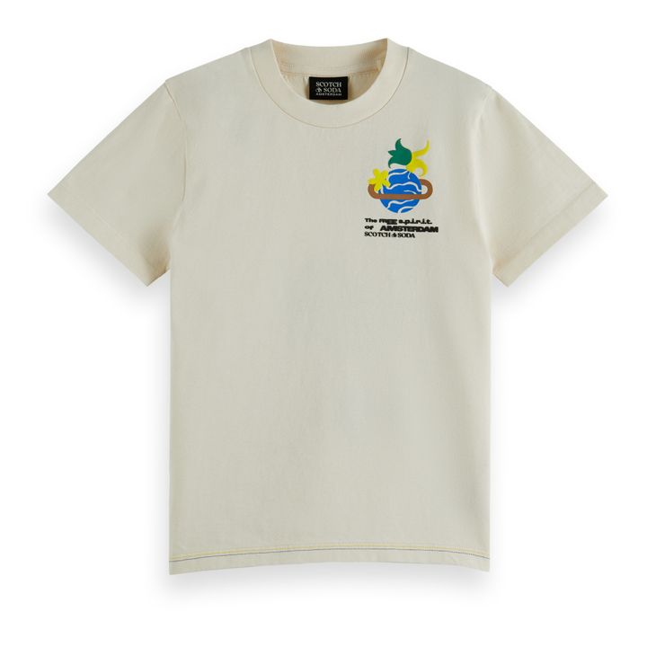 Camiseta de algodón orgánico Sakura Artwork  | Crudo- Imagen del producto n°0