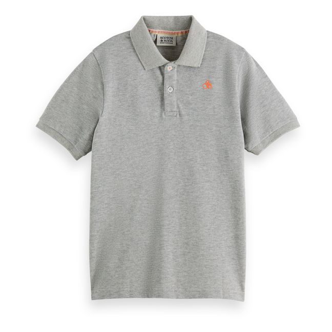 Fabric Polo Shirt | Grau Meliert
