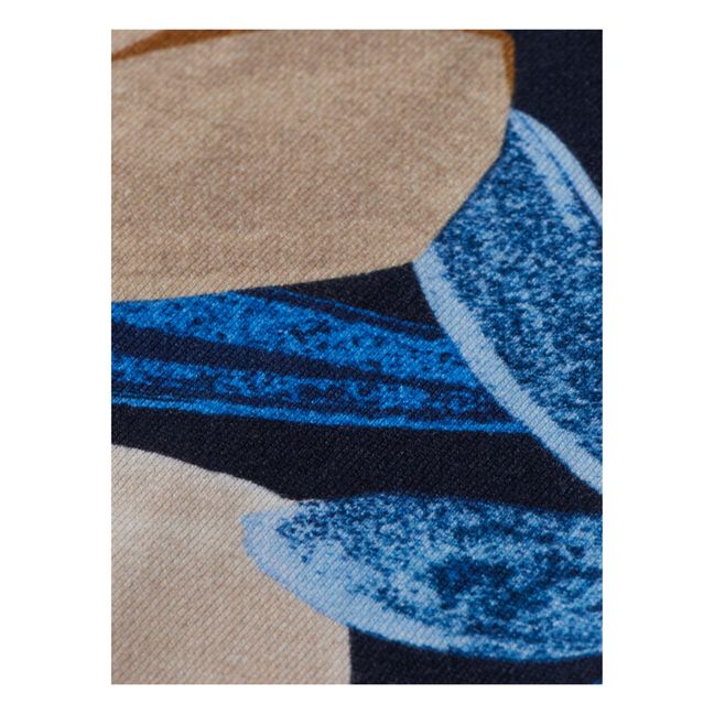 Organic Cotton Print Sweatshirt  | Blau