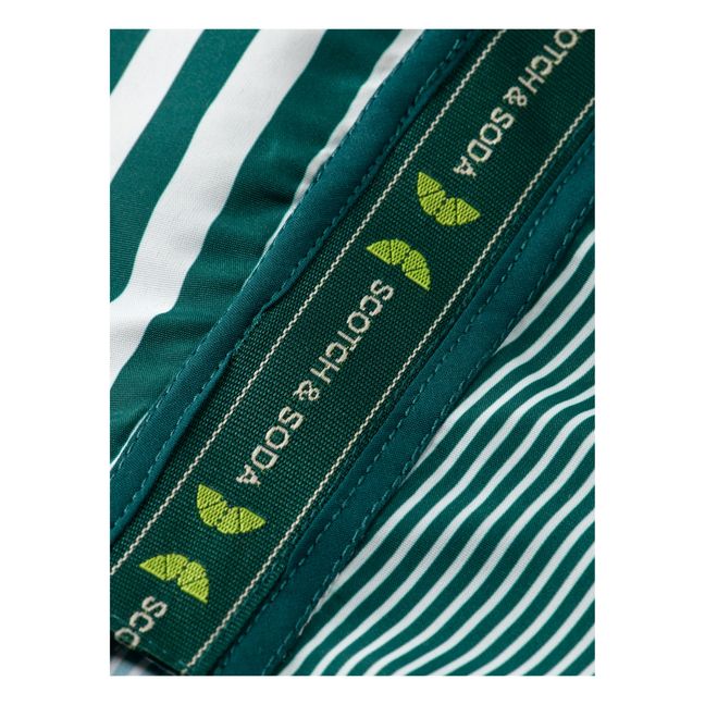 Sporty Striped Swim Shorts | Chrome green