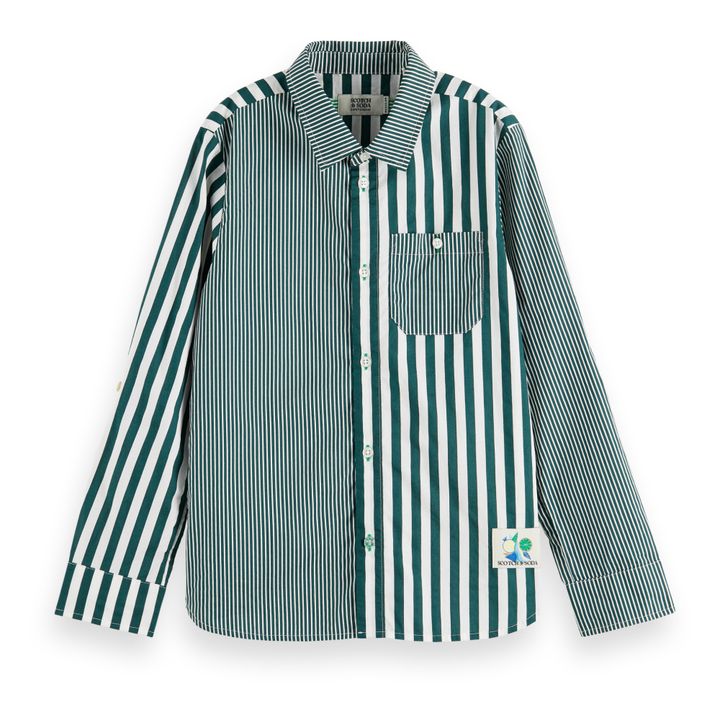 Camisa de rayas | Verde Abeto- Imagen del producto n°0