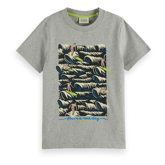 T-shirt Artwork Surf Coton Bio | Gris chiné