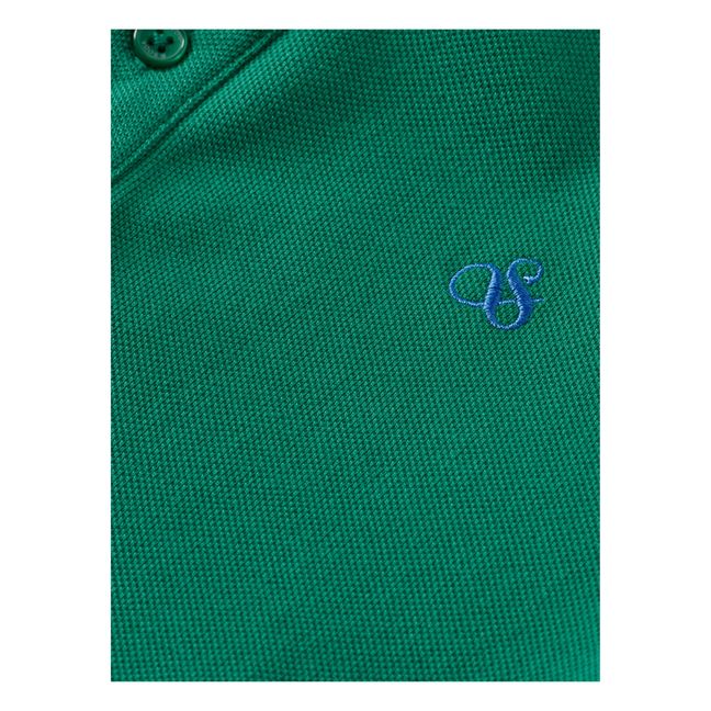 Dyed Fabric Polo T-Shirt | Chrome green