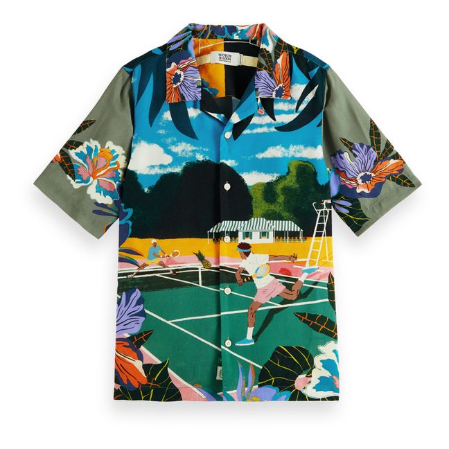 Printed Tennis Short Sleeved Shirt | Verde