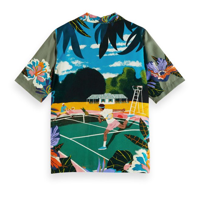 Printed Tennis Short Sleeved Shirt | Green