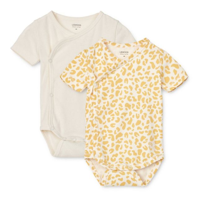 Set of 2 Hali Organic Cotton Onesies | Yellow