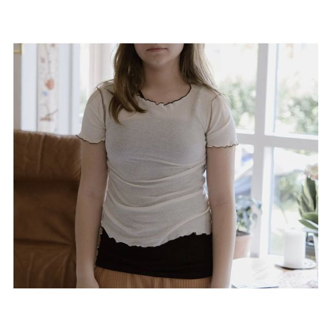 Vein Ribbed T-shirt | White