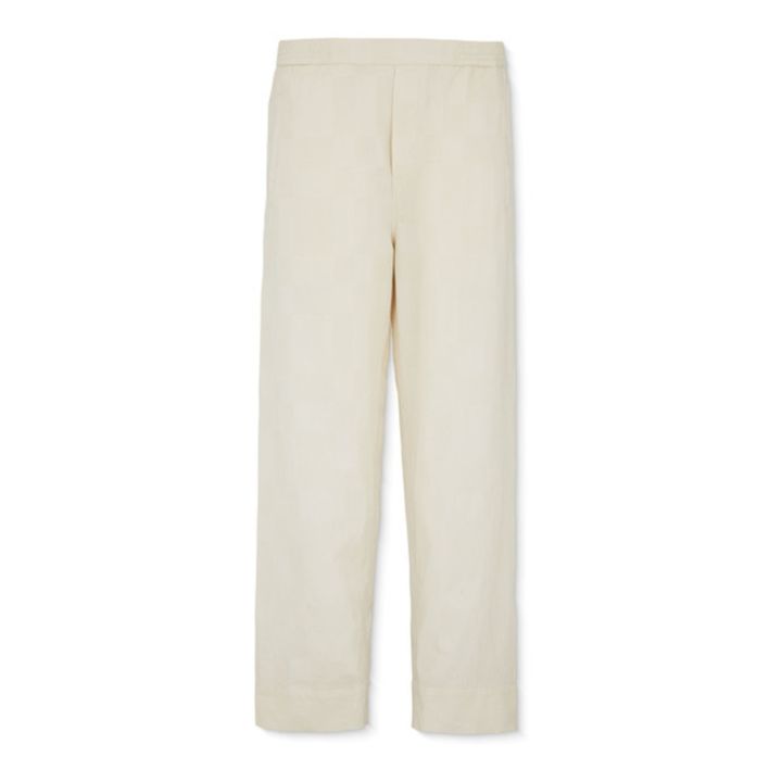Aiayu - Coco Textured Organic Cotton Check Pants - Ecru | Smallable
