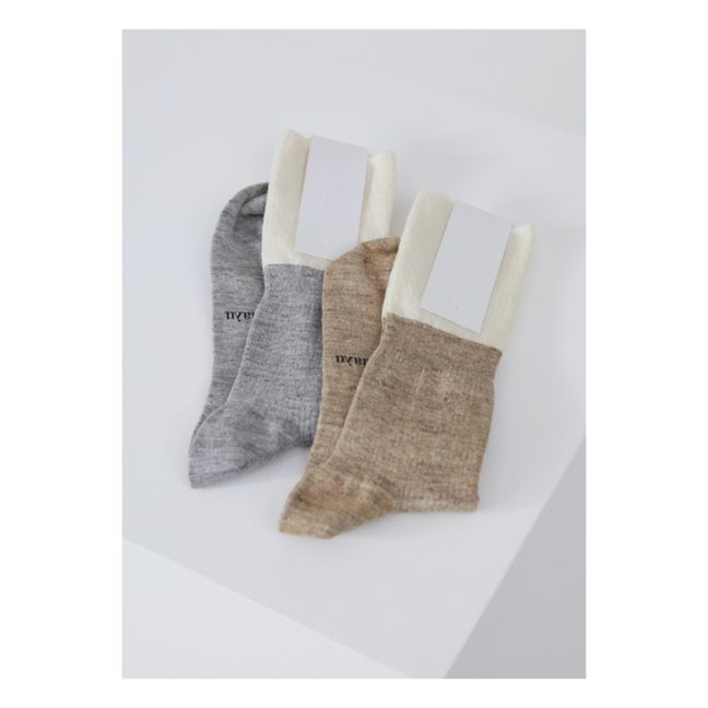 Chaussettes Côtelées Lin | Grey