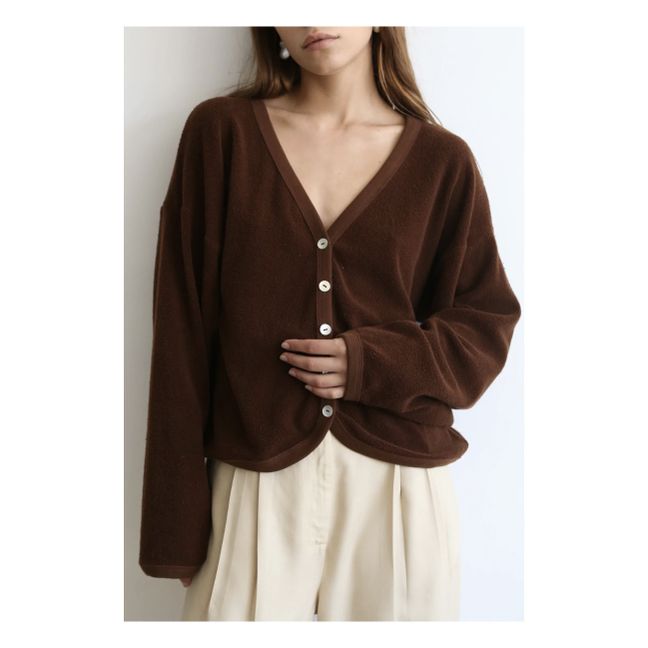 Terry Cloth Cardigan | Brown