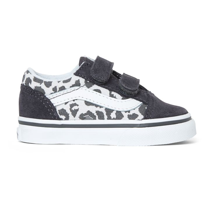 Old Skool V Leopard Print Velcro Sneakers | Charcoal grey- Product image n°0