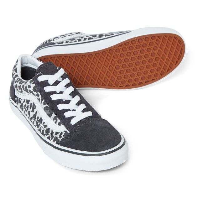 Old Skool Leopard Print Lace-Up Sneakers | Gris Antracita
