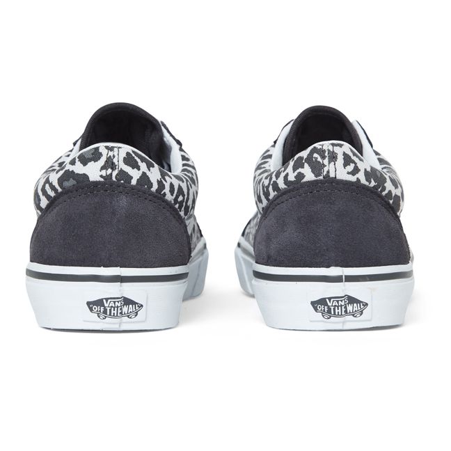 Old Skool Leopard Print Lace-Up Sneakers | Grigio antracite