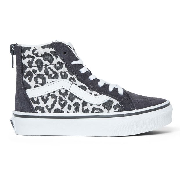 SK8-Hi Leopard Print Zip Sneakers | Charcoal grey