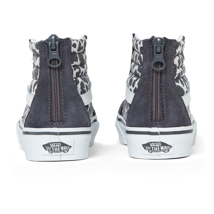 SK8-Hi Leopard Print Zip Sneakers | Grigio antracite- Immagine del prodotto n°2