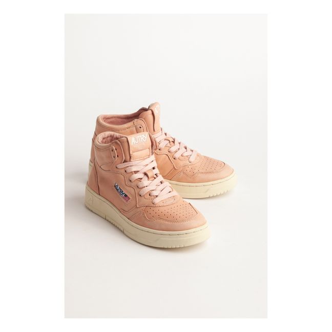 Medalist Mid-Top Goat Leather Sneakers | Pink
