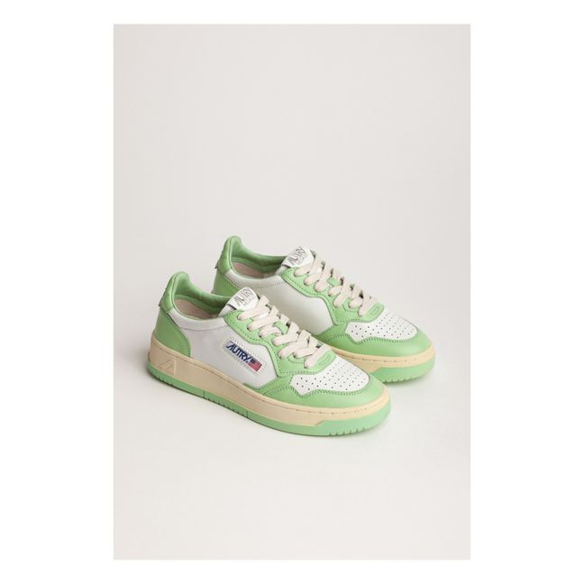 Medalist Low-Top Leather Two-Tone Sneakers | Pale green