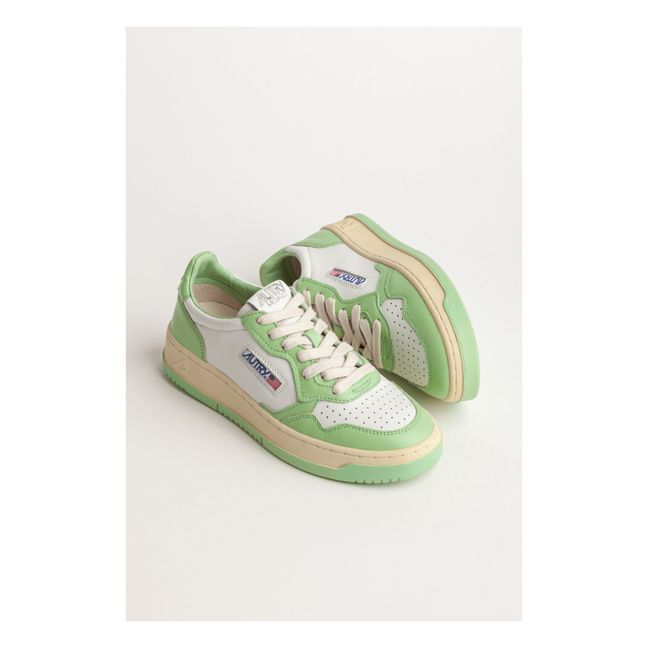 Baskets Medalist Low Cuir Bicolore | Vert pâle