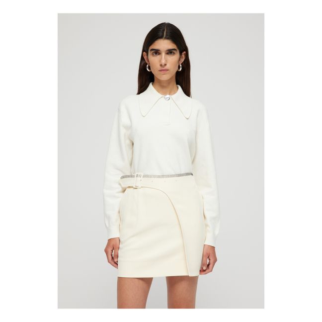 Jersey extrafino de lana merina Classic Polo | Blanco Roto