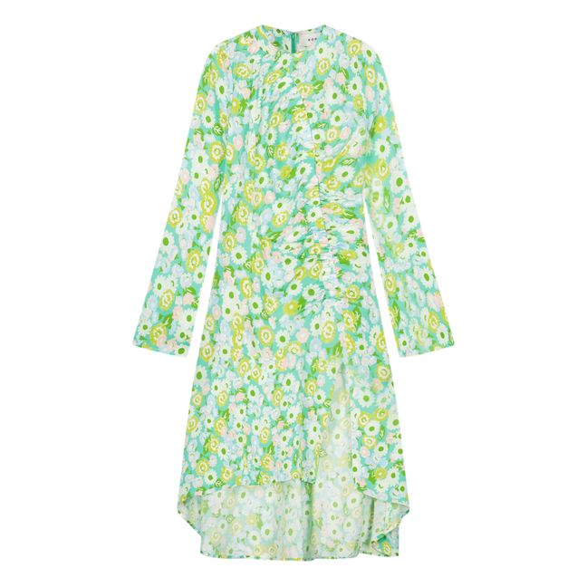 Robe Smockée Floral | Vert