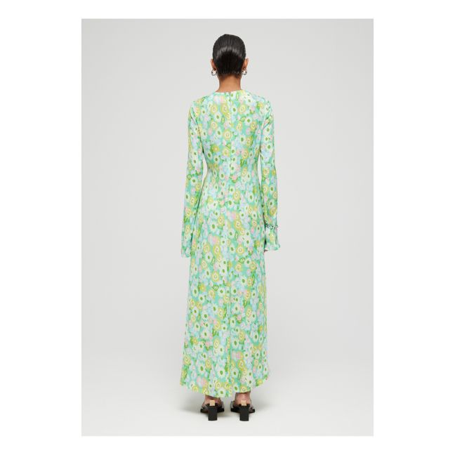 Robe Smockée Floral | Vert