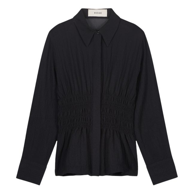 Camisa fruncida | Negro