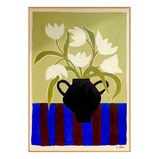 Affiche Flowers and stripes
