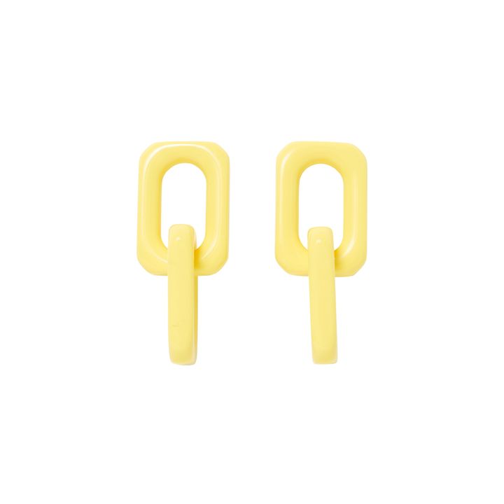 Squared Double Earrings | Yellow- Product image n°0