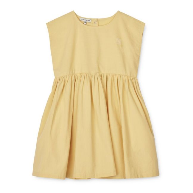 Vestido corto de algodón orgánico Nira | Amarillo