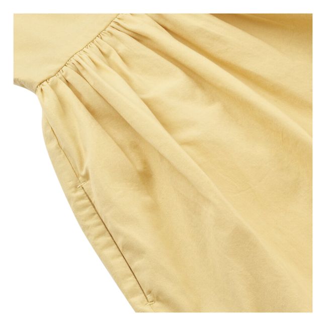 Vestido corto de algodón orgánico Nira | Amarillo