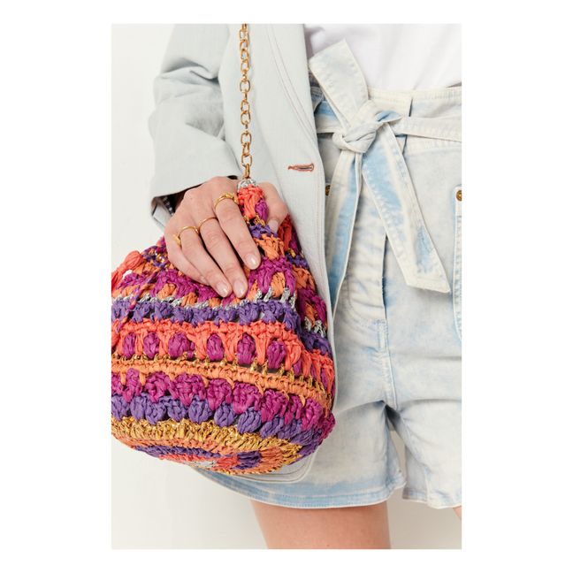 Sabinight Raffia Bucket Bag | Purple