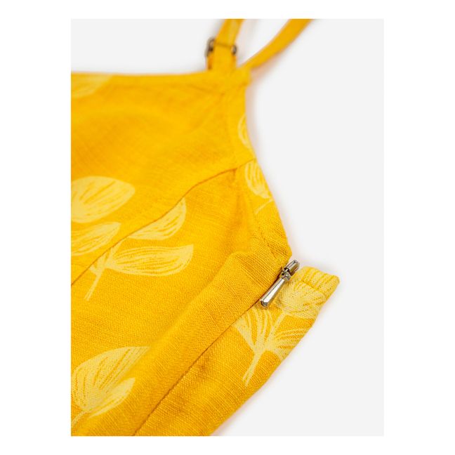 Mono de tirantes de lino floral | Amarillo