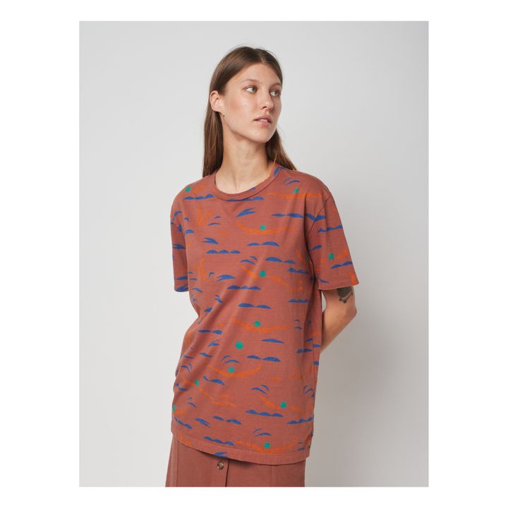 Swimmer Oversize Organic Cotton T-Shirt | Terracotta- Imagen del producto n°2