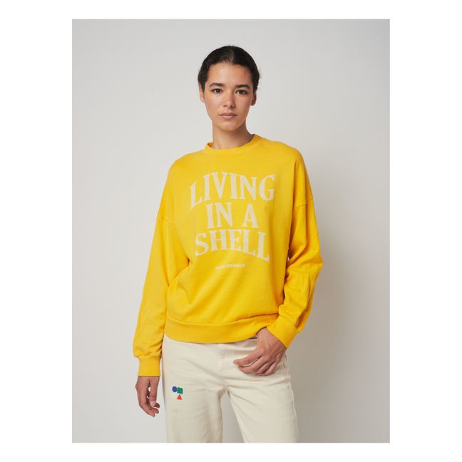 Living In A Shell Organic Cotton Sweatshirt | Yellow