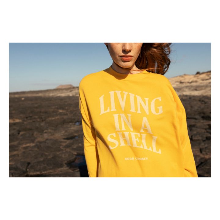Living In A Shell Organic Cotton Sweatshirt | Yellow- Product image n°2